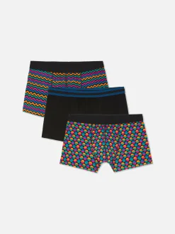 Pack 3 Boxers Padrões Geométricos Moda