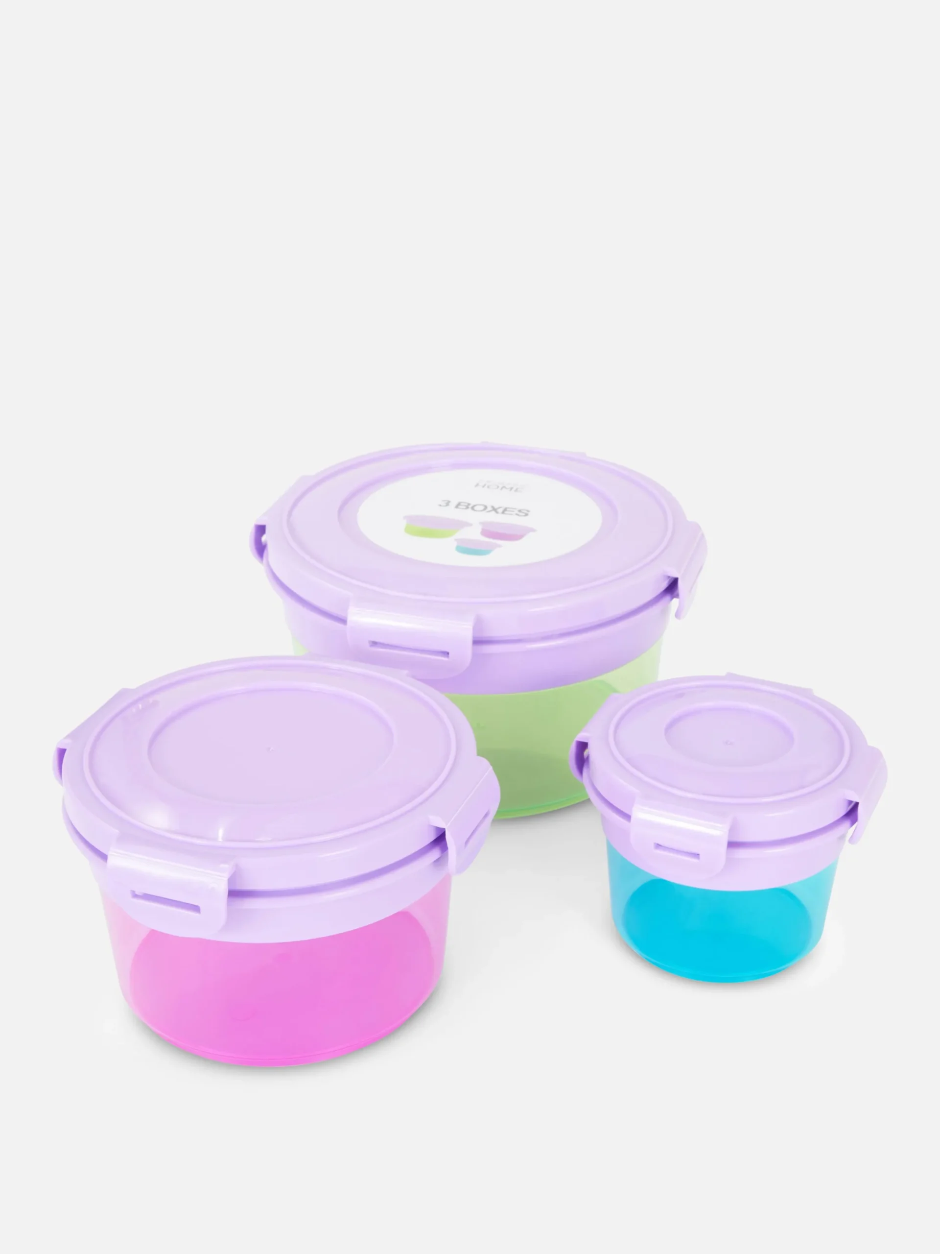 Pack 3 Caixas Snacks Redondas