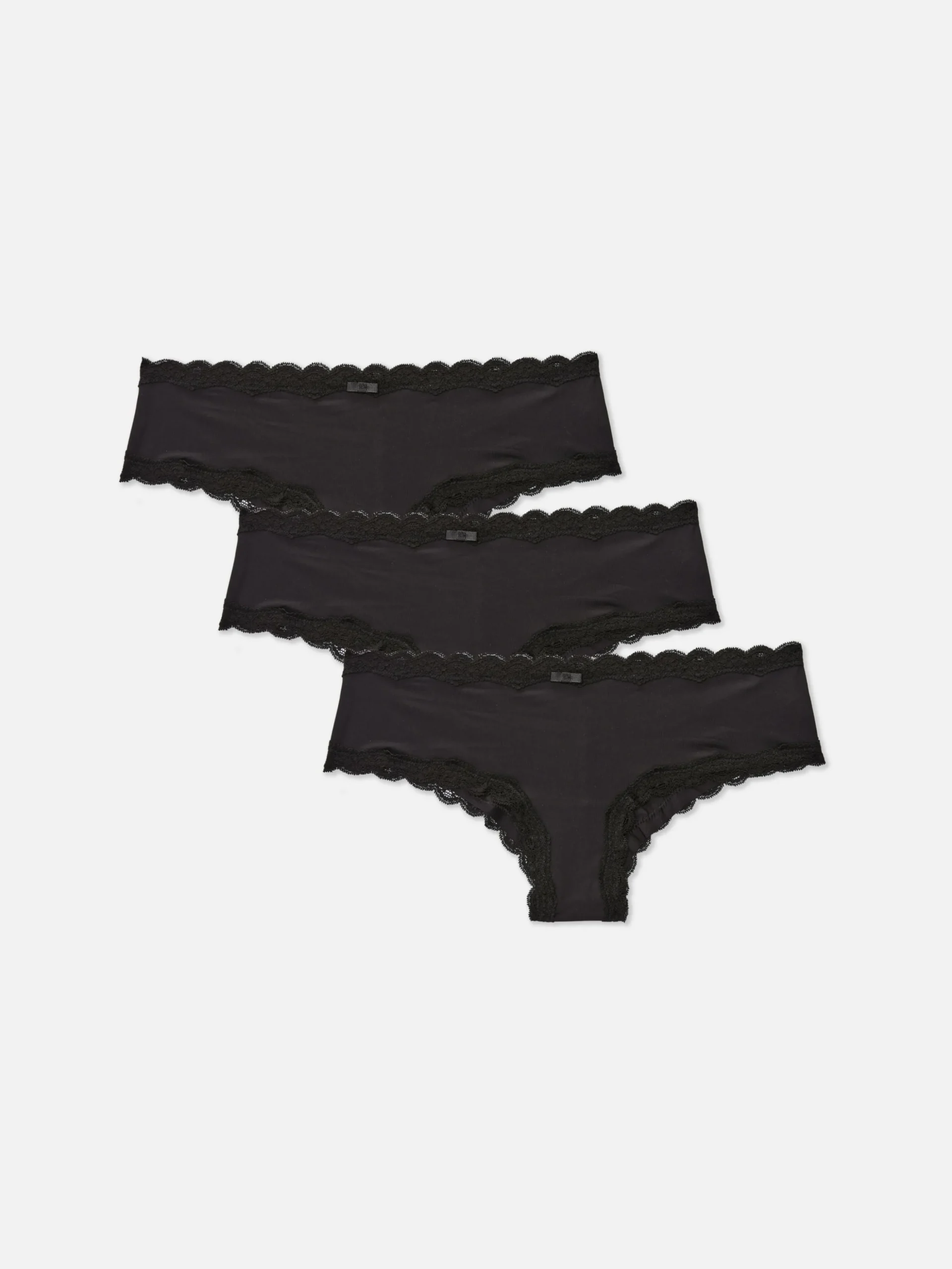 Pack 3 Cuecas Hipster Microfibra Rebordo Renda