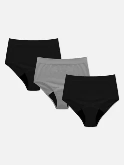 Pack 3 Cuecas Menstruação Cintura Subida Caneladas