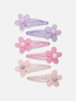 Pack 6 Ganchos Cabelo Pressão Flor