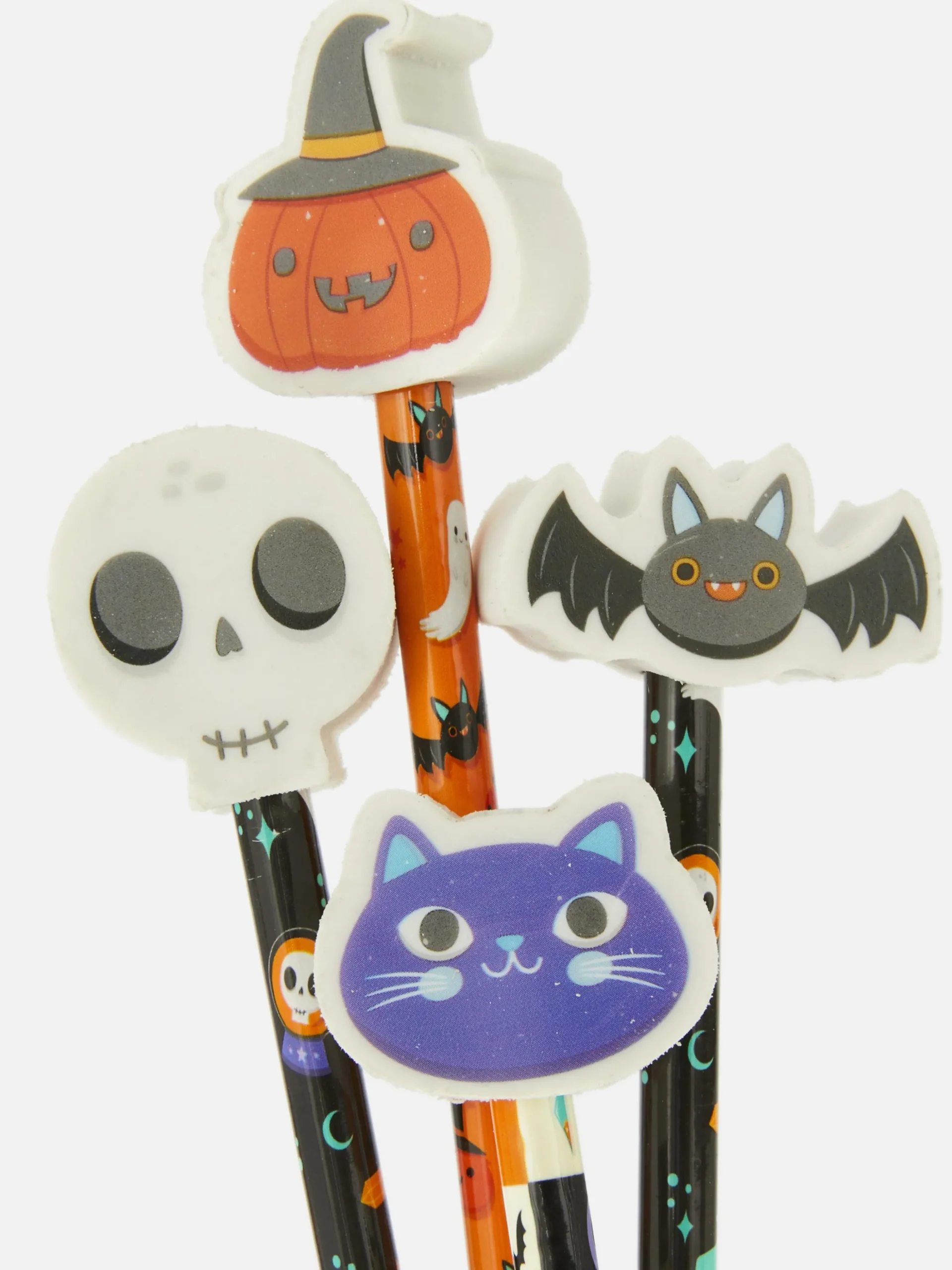 Pack 6 Lápis/borrachas Halloween