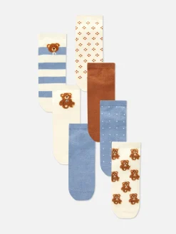 Pack 7 Pares Meias Cano Médio Urso