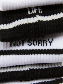 Pack 5 Pares Meias Cano Médio Slogan