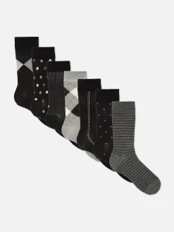 Pack 7 Pares Meias Cano Médio Designs Sortidos