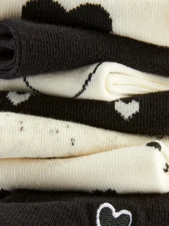 Pack 7 Pares Meias Invisíveis Monocromáticas Coração