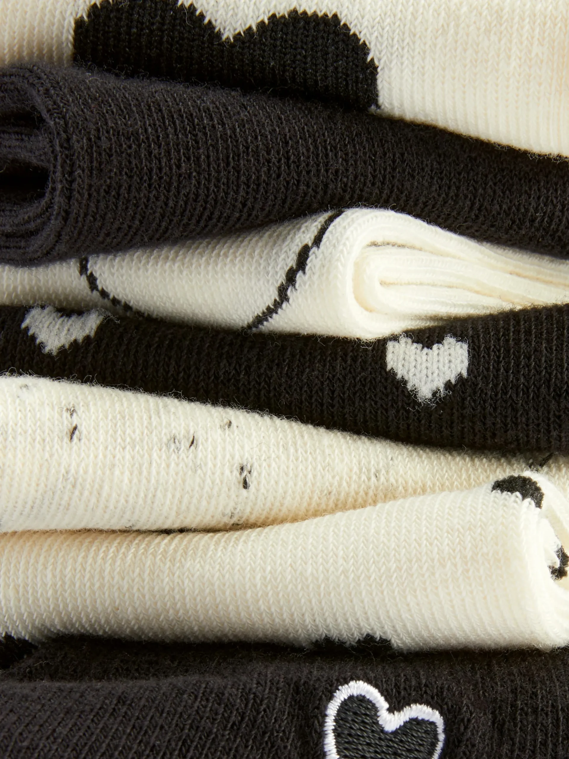 Pack 7 Pares Meias Invisíveis Monocromáticas Coração