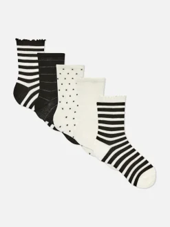 Pack 5 Pares Meias Monocromáticas Riscas