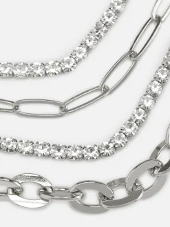 Pack 4 Pulseiras Corrente Brilhantes