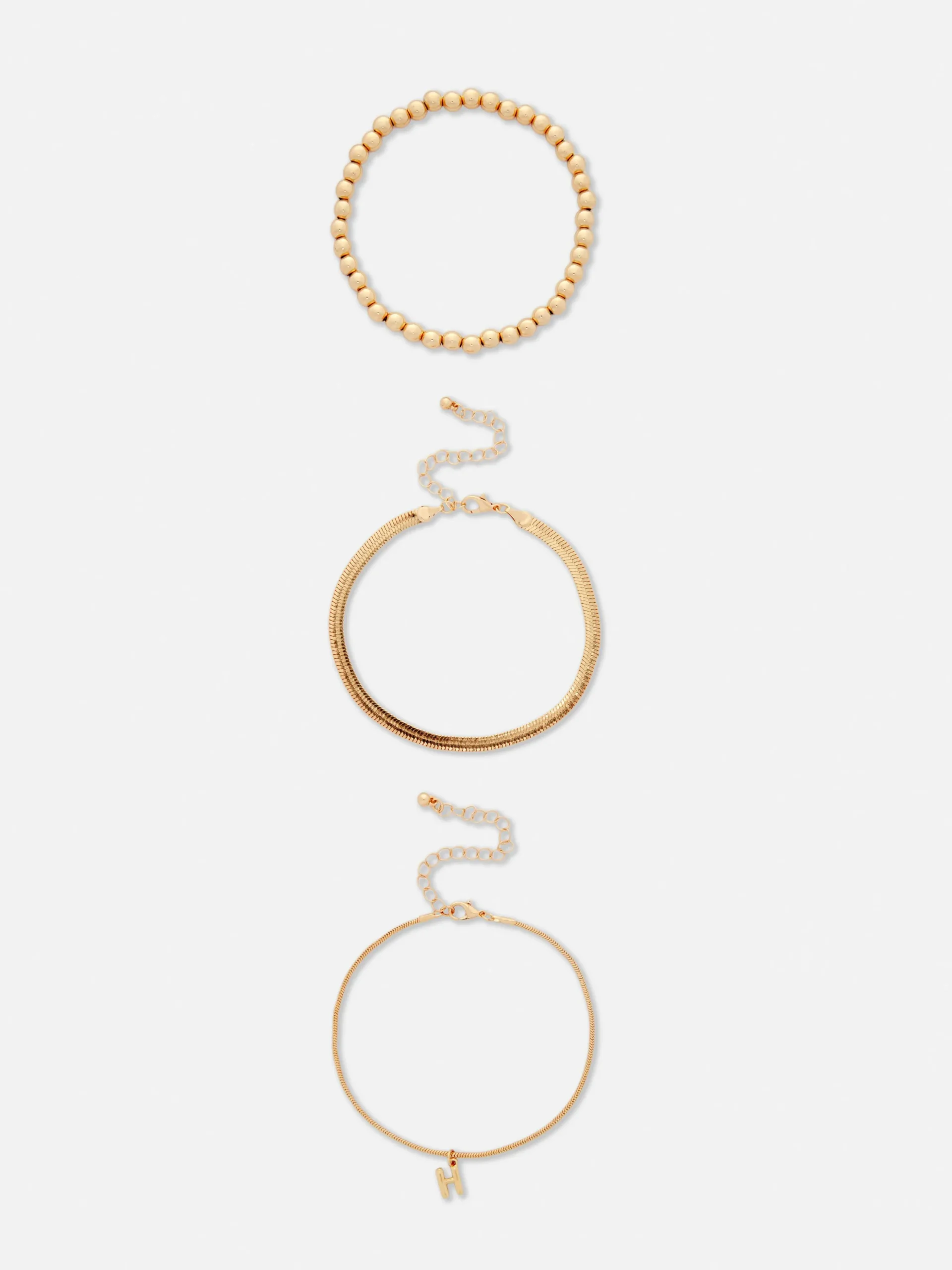 Pack 3 Pulseiras Pé Infinitas Iniciais