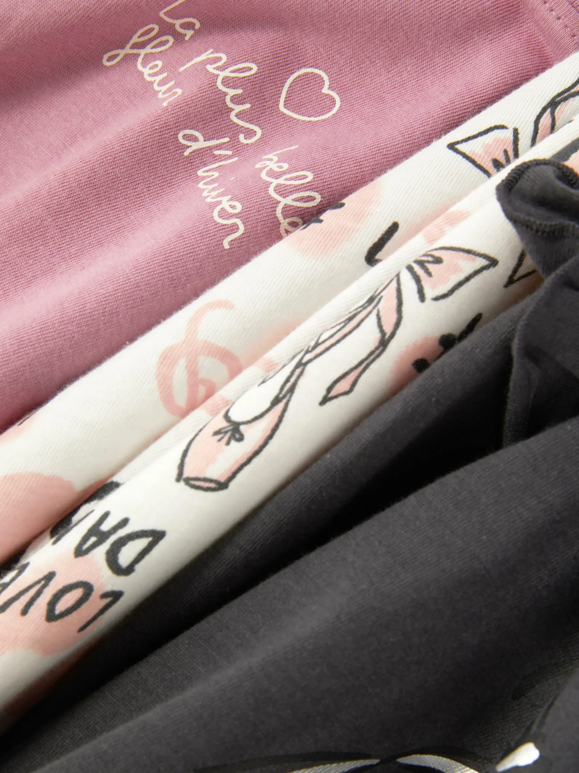 Pack 3 T-shirts Manga Comprida Gráficas Ballet