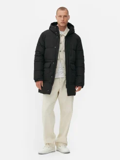Parka Acolchoada Com Capuz
