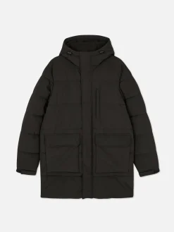 Parka Acolchoada Com Capuz