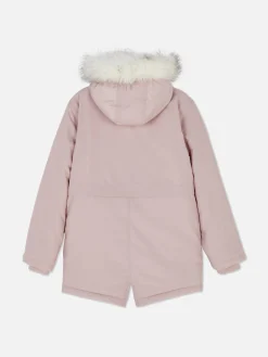 Parka Capuz Imitação Pelo