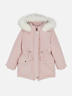 Parka Capuz Imitação Pelo