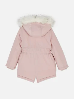 Parka Capuz Imitação Pelo