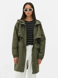 Parka Impermeável Com Cordão
