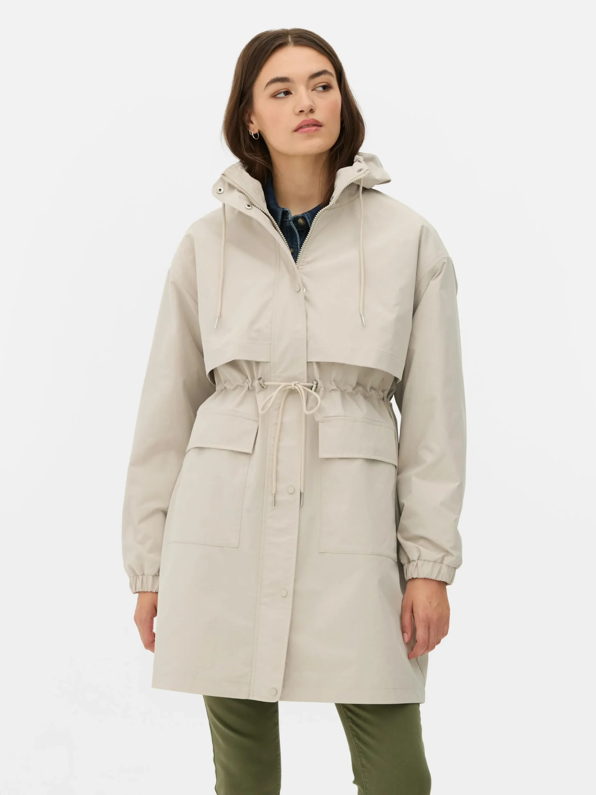 Parka Impermeável Com Cordão