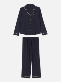 Pijama Manga Comprida Malha Corte Boyfriend