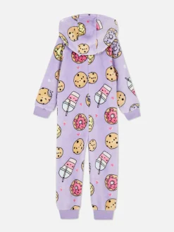 Pijama-macacão Malha Polar Padrão Alimentos