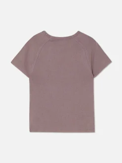 T-shirt Efeito Lavagem Estampado Borboleta