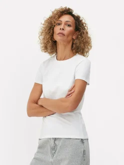 T-shirt Elástica Gola Redonda