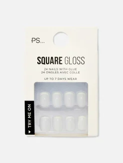 Unhas Postiças Quadradas Brilho PS...