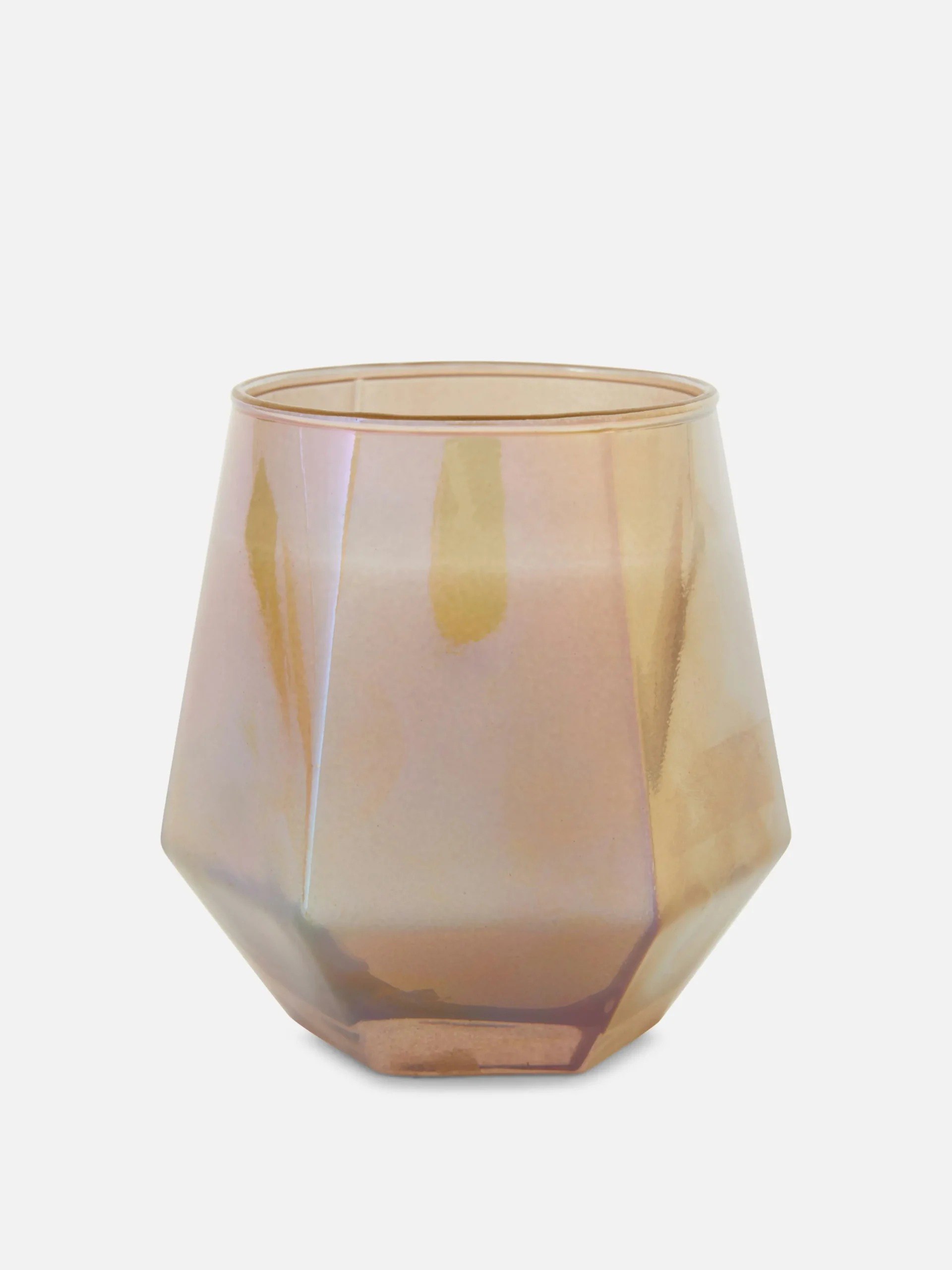Vela Recipiente Hexagonal Iridescente