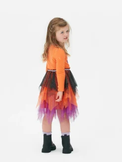 Vestido Abóbora Lantejoulas Halloween