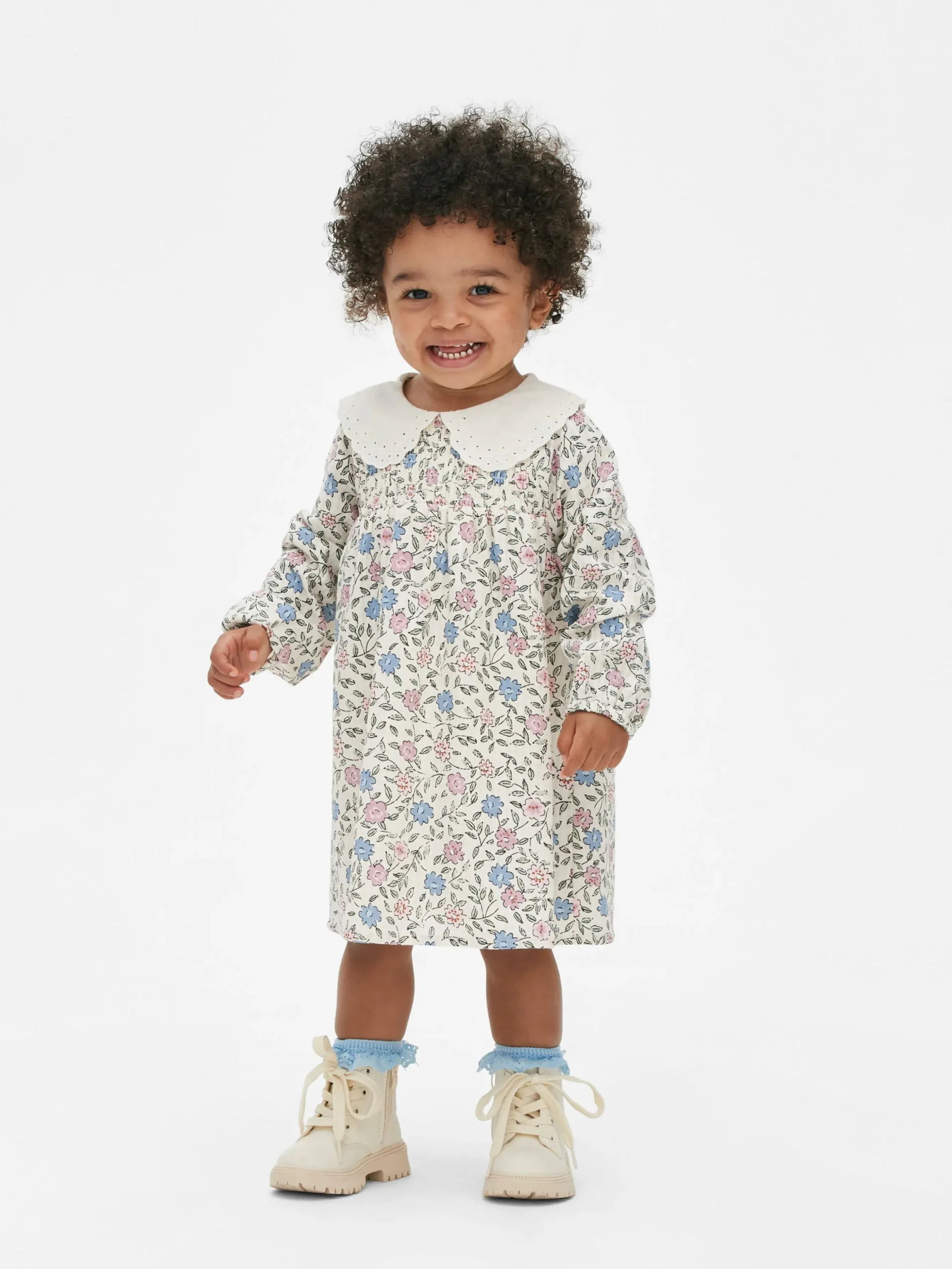 Vestido Colarinho Padrão Floral
