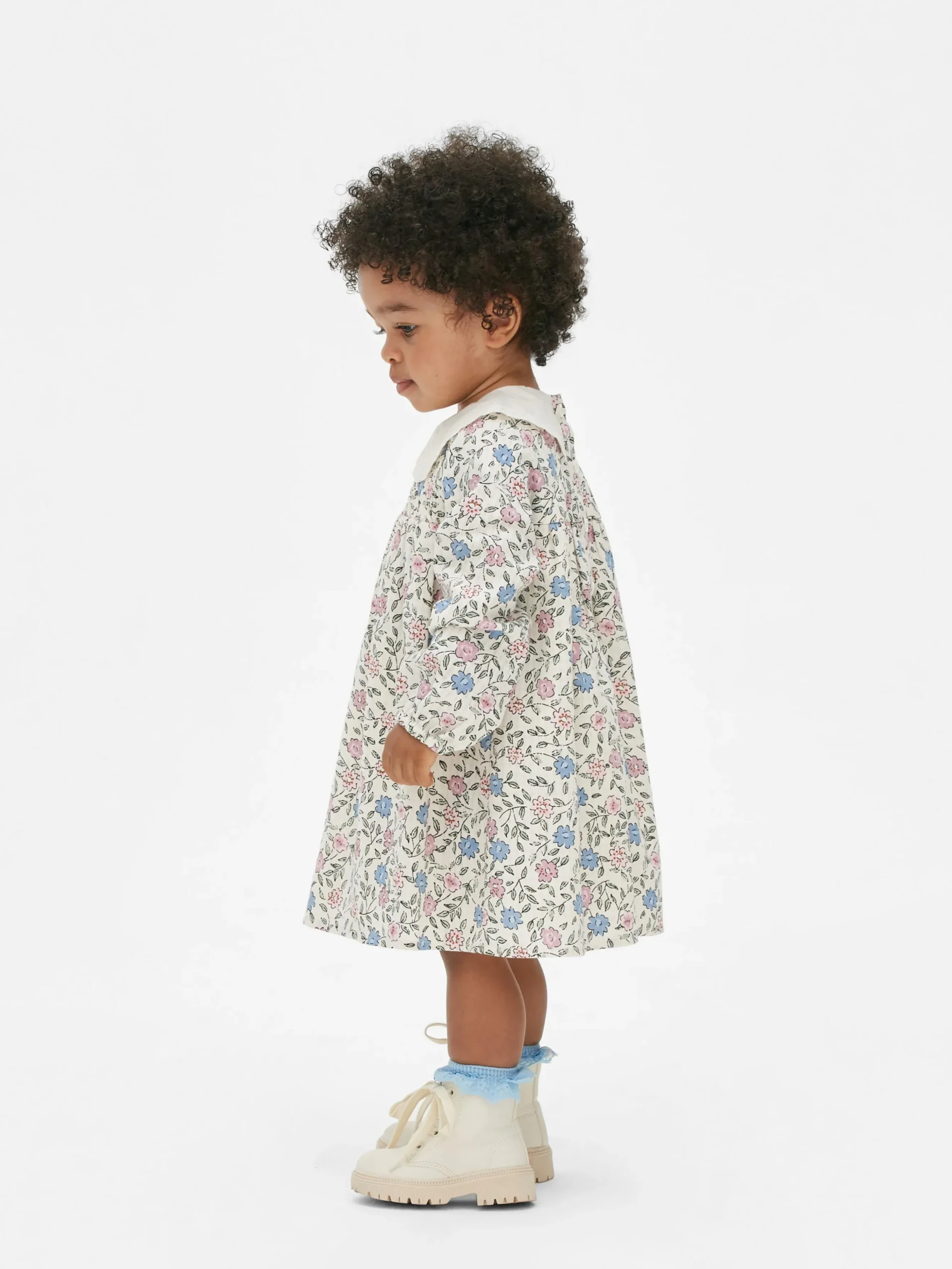 Vestido Colarinho Padrão Floral