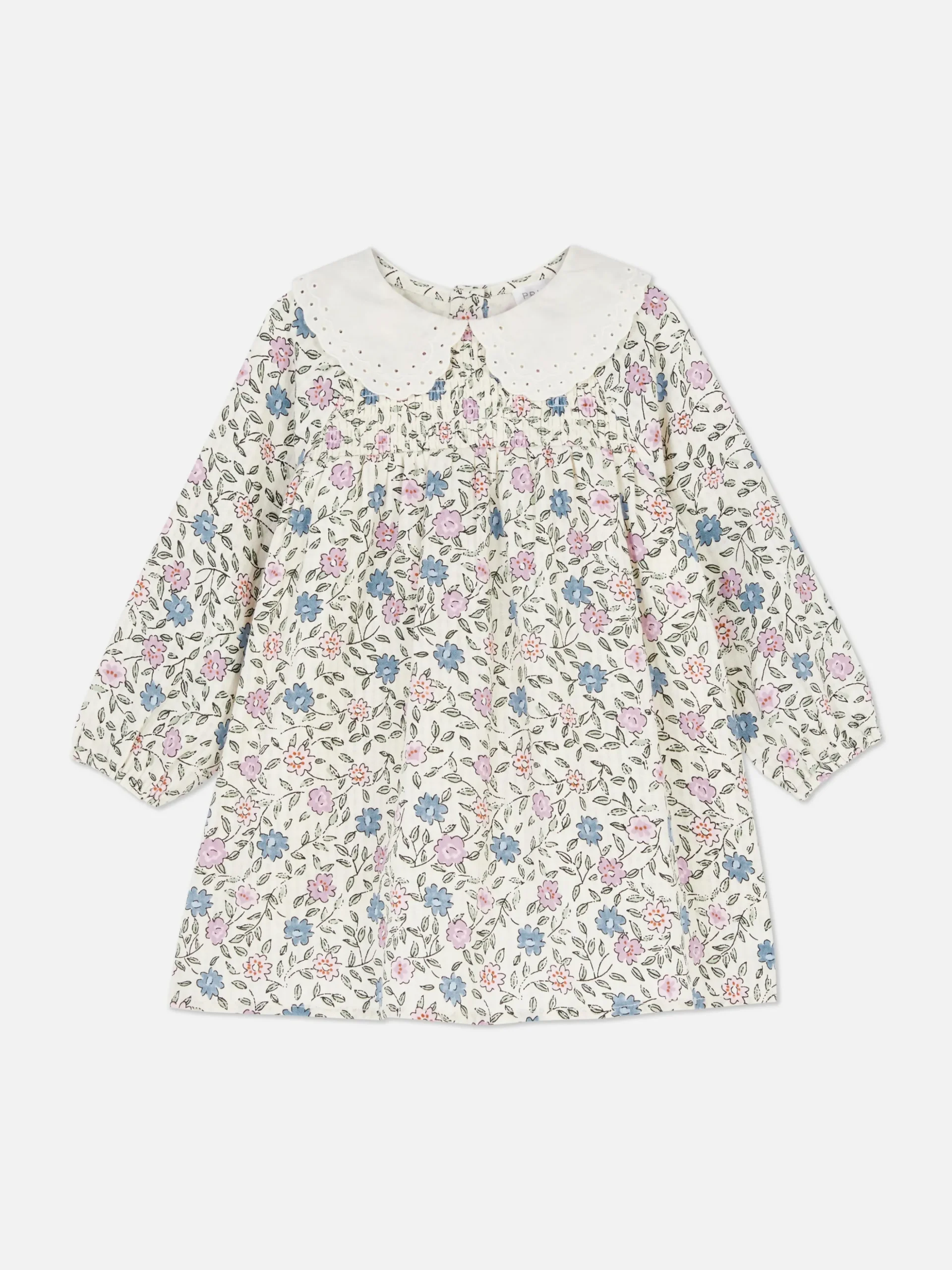 Vestido Colarinho Padrão Floral