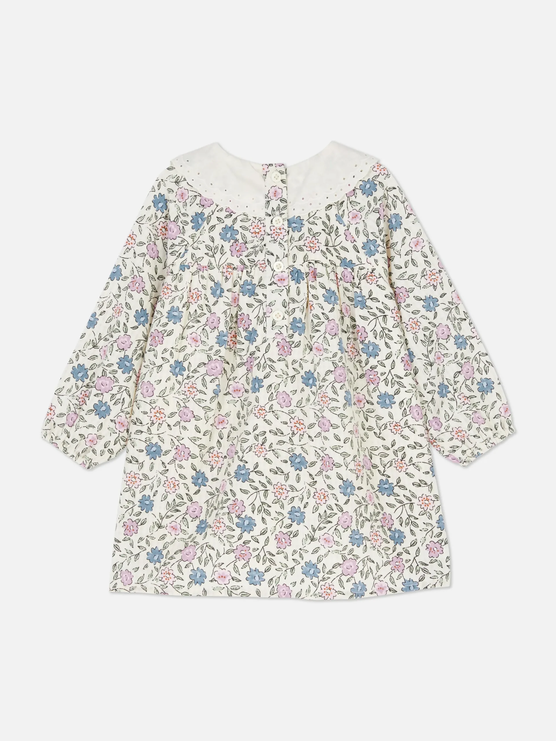Vestido Colarinho Padrão Floral
