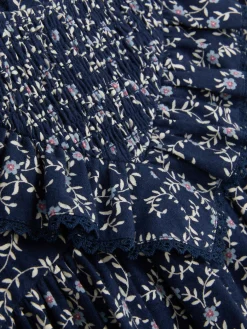 Vestido Folho Padrão Floral
