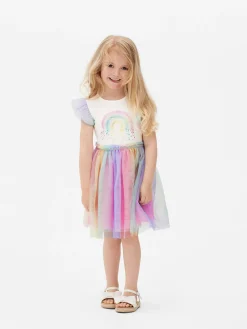 Vestido Tutu Arco-íris Lantejoulas